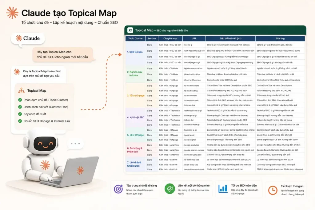 tạo topical map với claude