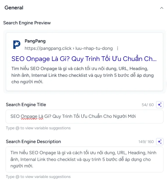 tối ưu title và meta description