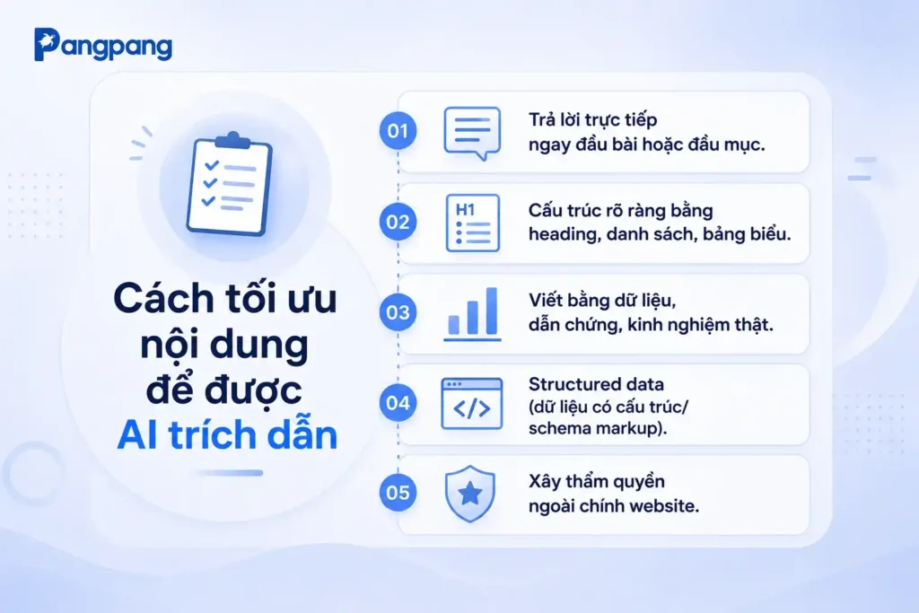 Cách tối ưu nội dung để AI trích dẫn