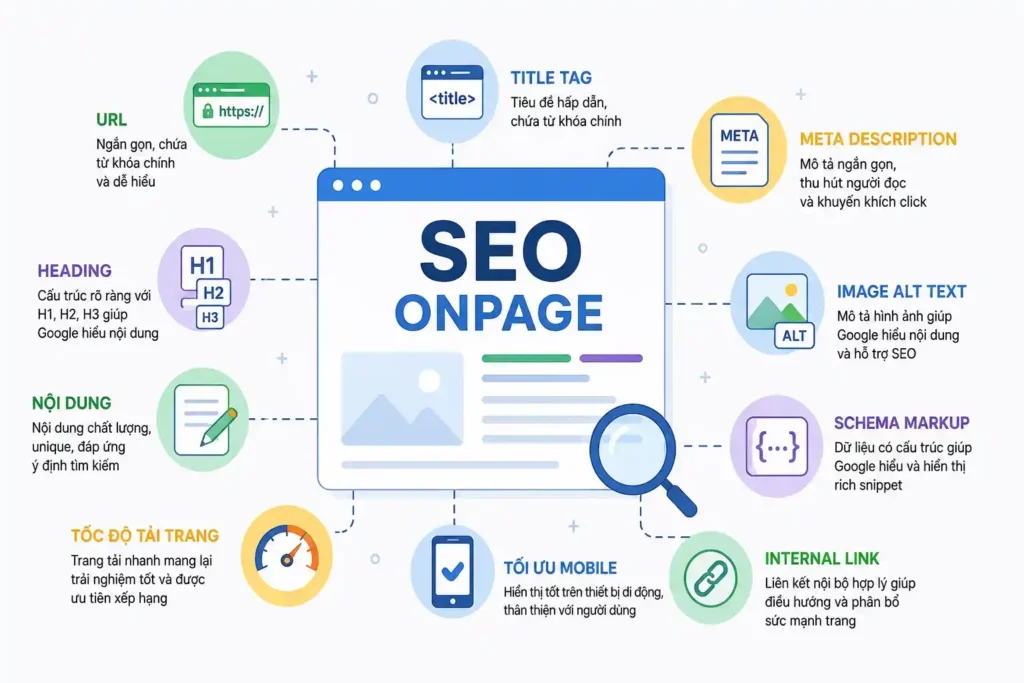 Các thành phần quan trọng trong SEO Onpage.