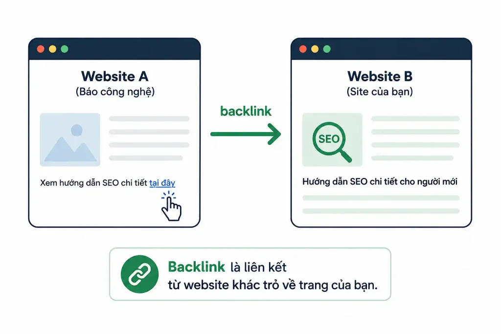 sơ đồ minh họa backlink là gì